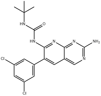 1-(2-Amino-6-(3,5-dichlorophenyl)pyrido[2,3-d]pyrimidin-7-yl)-3-(tert-butyl)urea Structure