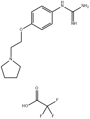 1-(4-(2-(Pyrrolidin-1-yl)ethoxy)phenyl)guanidine 2,2,2-trifluoroacetate Structure