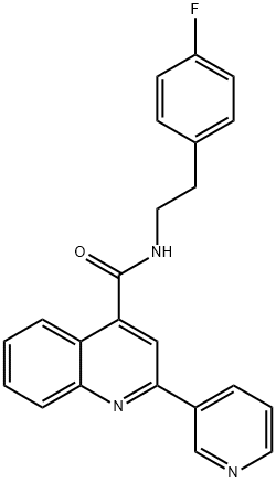N-[2-(4-fluorophenyl)ethyl]-2-(pyridin-3-yl)quinoline-4-carboxamide 구조식 이미지
