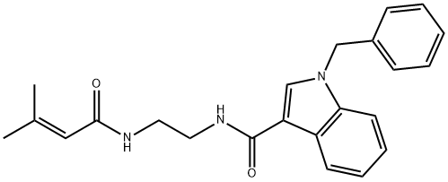 1-benzyl-N-{2-[(3-methylbut-2-enoyl)amino]ethyl}-1H-indole-3-carboxamide Structure