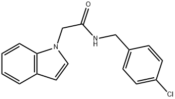 N-(4-chlorobenzyl)-2-(1H-indol-1-yl)acetamide 구조식 이미지