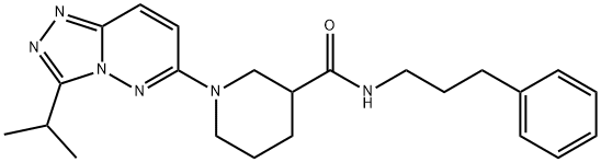 N-(3-phenylpropyl)-1-[3-(propan-2-yl)[1,2,4]triazolo[4,3-b]pyridazin-6-yl]piperidine-3-carboxamide 구조식 이미지