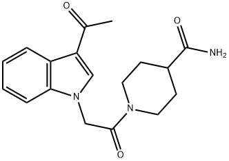 1-[(3-acetyl-1H-indol-1-yl)acetyl]piperidine-4-carboxamide Structure