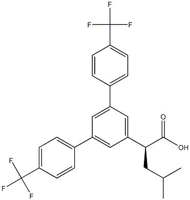 2-(S)-(3,5-Bis(4-(trifluoromethyl)phenyl)phenyl)-4-methylpentanoic acid Structure