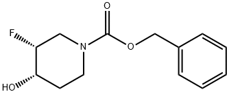 1-Piperidinecarboxylic acid, 3-fluoro-4-hydroxy-, phenylmethyl ester, (3R,4S)- Structure