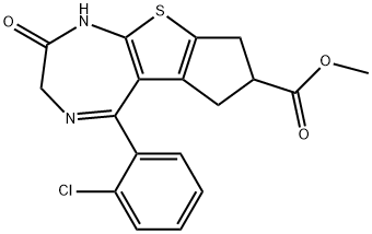 methyl 5-(2-chlorophenyl)-2-oxo-1,2,3,6,7,8-hexahydrocyclopenta[4,5]thieno[2,3-e][1,4]diazepine-7-carboxylate(WXG01588) 구조식 이미지