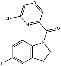 (6-Chloropyrazin-2-yl)(5-fluoroindolin-1-yl)methanone Structure