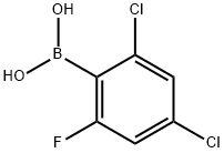 2,4-Dichloro-6-fluorophenylboronic acid 구조식 이미지