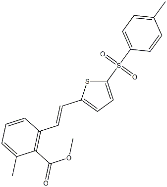 2-Methyl-6-{2-[5-(toluene-4-sulfonyl)-thiophen-2-yl]-vinyl}-benzoic acid methyl ester Structure