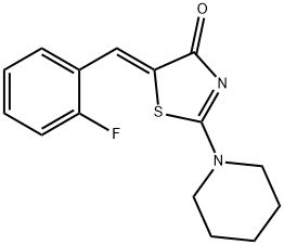 (5Z)-5-(2-fluorobenzylidene)-2-(piperidin-1-yl)-1,3-thiazol-4(5H)-one Structure