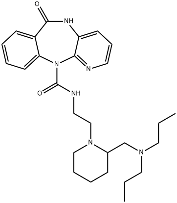 N-[2-[2-[(Dipropylamino)methyl]-1-piperidinyl]ethyl]-5,6-dihydro-6-oxo-11H-pyrido[2,3-b][1,4]benzodiazepine-11-carboxamide Structure