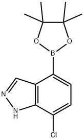 7-클로로-1H-인다졸-4-보론산피나콜에스테르 구조식 이미지