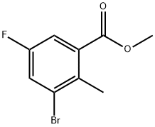 메틸3-브로모-5-플루오로-2-메틸벤조에이트 구조식 이미지