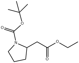 Boc-pyrrolidin-2-yl-acetic acid ethyl ester Structure