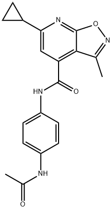 N-[4-(acetylamino)phenyl]-6-cyclopropyl-3-methyl[1,2]oxazolo[5,4-b]pyridine-4-carboxamide 구조식 이미지