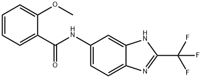 2-methoxy-N-[2-(trifluoromethyl)-1H-benzimidazol-5-yl]benzamide Structure