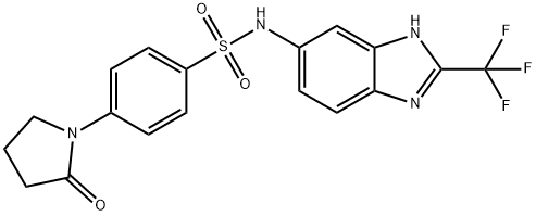 4-(2-oxopyrrolidin-1-yl)-N-[2-(trifluoromethyl)-1H-benzimidazol-6-yl]benzenesulfonamide Structure