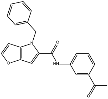N-(3-acetylphenyl)-4-benzyl-4H-furo[3,2-b]pyrrole-5-carboxamide Structure