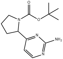 2-(2-Amino-pyrimidin-4-yl)-pyrrolidine-1-carboxylic acid tert-butyl ester 구조식 이미지