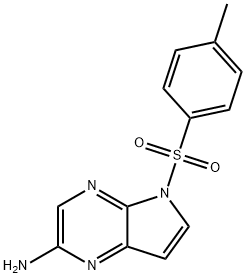 5-[(4-methylphenyl)sulfonyl]-5H-Pyrrolo[2,3-b]pyrazin-2-amine 구조식 이미지