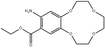 1,4,7,10-Benzotetraoxacyclododecin-12-carboxylic acid, 13-amino-2,3,5,6,8,9-hexahydro-, ethyl ester Structure