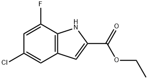 에틸5-클로로-7-플루오로-1H-인돌-2-카르복실레이트 구조식 이미지