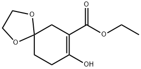 8-hydroxy-1,4-dioxaspiro[4.5]dec-7-ene-7-carboxylic acid ethyl ester 구조식 이미지