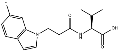 N-[3-(6-fluoro-1H-indol-1-yl)propanoyl]-L-valine Structure