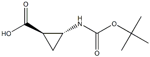 trans-cyclopropanecarboxylic acid, 2-[[(1,1-dimethylethoxy)carbonyl]amino]- Structure