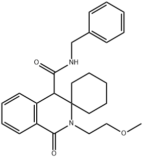 N-benzyl-2'-(2-methoxyethyl)-1'-oxo-1',4'-dihydro-2'H-spiro[cyclohexane-1,3'-isoquinoline]-4'-carboxamide Structure