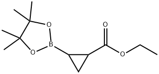 Cyclopropanecarboxylic acid, 2-(4,4,5,5-tetramethyl-1,3,2-dioxaborolan-2-yl)-, ethyl ester 구조식 이미지