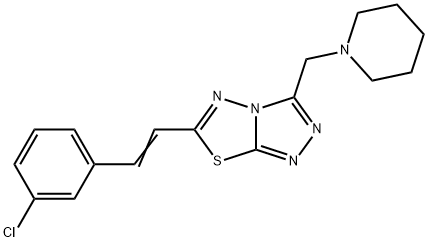 6-[(E)-2-(3-chlorophenyl)ethenyl]-3-(piperidin-1-ylmethyl)[1,2,4]triazolo[3,4-b][1,3,4]thiadiazole Structure