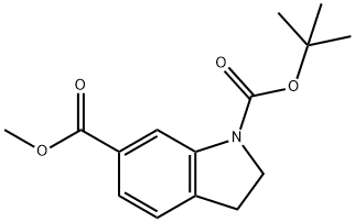 1-tert-butyl 6-methyl 2,3-dihydro-1h-indole-1,6-dicarboxylate Structure