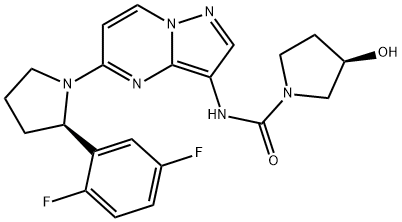 (R)-N-(5-((R)-2-(2,5-difluorophenyl)pyrrolidin-1-yl)pyrazolo[1,5-a]pyrimidin-3-yl)-3-hydroxypyrrolidine-1-carboxamide 구조식 이미지