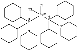 Dichlorobis(dicyclohexyl-1-piperidinylphosphine)palladium(II) 구조식 이미지