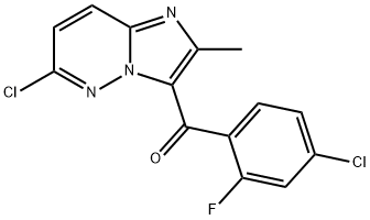 (4-chloro-2-fluorophenyl)(6-chloro-2-methylimidazo[1,2-b]pyridazin-3-yl)methanon 구조식 이미지