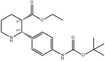 cis-ethyl 2-(4-((tert-butoxycarbonyl)amino)phenyl)piperidine-3-carboxylate(WXG00046) Structure