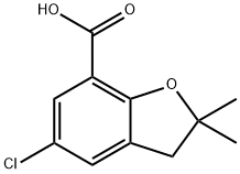 5-CHLORO-2,2-DIMETHYL-2,3-DIHYDROBENZOFURAN-7-CARBOXYLIC ACID(WXG02198) Structure