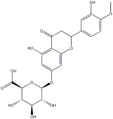 3,4-Dihydro-5-hydroxy-2-(3-hydroxy-4-methoxyphenyl)-4-oxo-2H-1-benzopyran-7-yl beta-D-glucopyranosiduronic acid 구조식 이미지