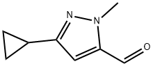 1H-Pyrazole-5-carboxaldehyde, 3-cyclopropyl-1-methyl- Structure