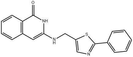 3-(((2-Phenylthiazol-5-yl)methyl)amino)isoquinolin-1(2H)-one 구조식 이미지