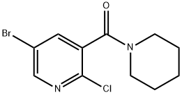 5-bromo-2-chloro-3-[(piperidin-1-yl)carbonyl]pyridine Structure