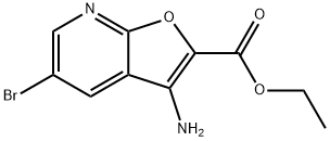 ethyl 3-amino-5-bromofuro[2,3-b]pyridine-2-carboxylate Structure