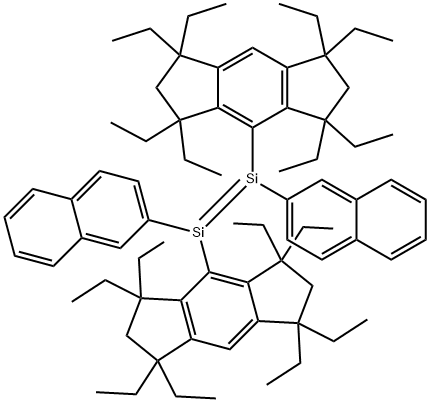 (E)-1,2-Bis(2-naphthyl)-1,2-bis(1,1,3,3,5,5,7,7-octaethyl-1,2,3,5,6,7-hexahydro-s-indacen-4-yl)disilene Structure