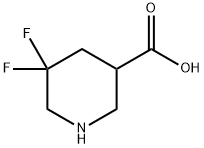 5,5-Difluoropiperidine-3-carboxylic acid HCl 95+% Structure