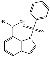 1-Benzenesulfonyl-1h-indole-7-boronic acid 구조식 이미지