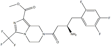 (R)-7-[3-amino-4-(2,4,5-trifluoro-phenyl)-butyryl]-3-trifluoromethyl-5,6,7,8-tetrahydro-imidazo[1,5-a]pyrazine-1- carboxylic acid methyl ester Structure