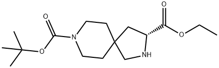 2,8-Diazaspiro[4.5]decane-3,8-dicarboxylic acid, 8-(1,1-dimethylethyl) 3-ethyl ester, (3R)- Structure