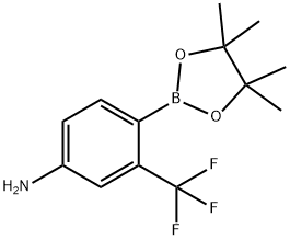 4-(4,4,5,5-tetramethyl-1,3,2-dioxaborolan-2-yl)-3-(trifluoromethyl)aniline Structure