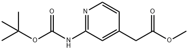 (2-Boc-amino-pyridin-4-yl)-acetic acid methyl ester Structure